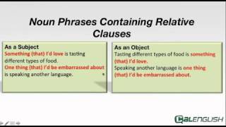 Noun Phrases Containing Relative Clauses [upl. by Chancelor998]