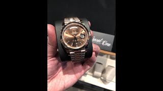 BRAND NEW ROLEX 228235A 228235 DAYDATE 40 CHOCOLATE DIAL WITH DIAMOND EVEROSE GOLD OYSTER 40 MM [upl. by Yrrem877]