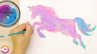 How to Draw amp Paint a Color Changing Unicorn Using Cabbage  Vinegar  Indoor Activities for Kids [upl. by Liana162]