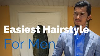 Easiest Hairstyle for Men with Medium Length Hair [upl. by Noslen]