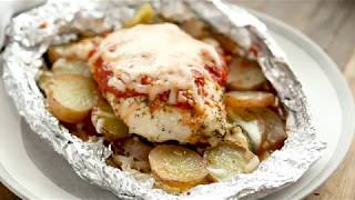 Chicken Parmesan Foil Packets with Veggies [upl. by Enialehs788]