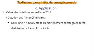 Amortissement 24 Traitement comptable des amort  application  part 1 [upl. by Llesram]