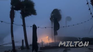 Category 3 Hurricane Milton  SarasotaSt Petersburg  Eyewall Footage [upl. by Delcina]