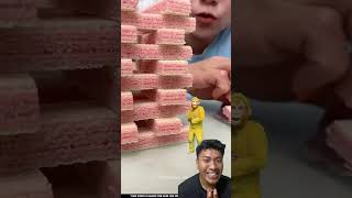 JATUHIN MENARA WAFER KAKAK toys woodworkingartandcrafts funny woodwarkingartskill mukbang [upl. by Botnick]