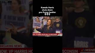 Kamala shuts down proTrump heckler 💀💀💀 [upl. by Alexi]