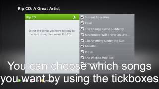 XBOX 360 How To Rip a CD [upl. by Nyhagen]
