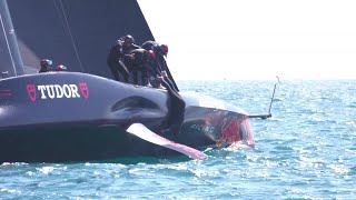 Alinghi Red Bull AC75 Launch Splash Tow and SailQuantum Sails Italy Vittorio dAlbertas Reviews [upl. by Malda952]