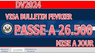 VISA BULLETIN FEVRIER 2024 PASSE A 26500 CN [upl. by Dev]