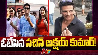 Maharashtra Elections  Celebs Casts their Vote in Mumbai  Sachin  Akshay Kumar  Ntv [upl. by Hyo]