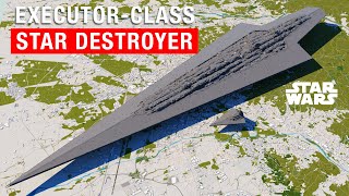 Star Wars The Immense Size of the ExecutorClass Star Destroyer [upl. by Racklin]