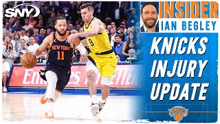 Ian Begley provides an injury update on Jalen Brunson and OG Anunoby ahead of Knicks Game 3  SNY [upl. by Hwu]