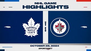 NHL Highlights  Maple Leafs vs Jets  October 28 2024 [upl. by Pernas]