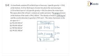 UTube Manometers In Fluid Mechanics amp Hydraulic Machines  Solving Numerical 4 [upl. by Atsyrk]