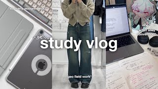 STUDY VLOG 🦮 busy week at uni artist alley convention more field work kpop rpd [upl. by Hannahsohs]