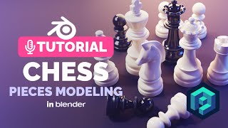 Blender All Chess Pieces Tutorial  Polygon Runway [upl. by Assirralc]