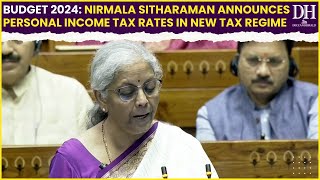 Income Tax Slab 2425 F M Nirmala Sitharaman announces personal income tax rates in new tax regime [upl. by Edmund]