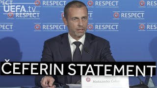 UEFA President Aleksander Čeferin Society stands united against closed Super League [upl. by Imalda]