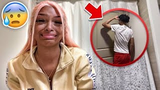 CRYING WITH THE DOOR LOCKED PRANK  He Care 🥹 [upl. by Milli]