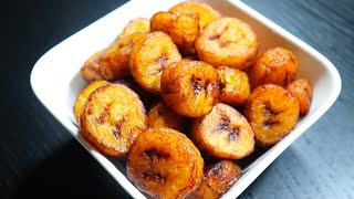 Banane plantain frit facile en moins de 5 minutes  Easy fried banana plantain less than 5 minutes [upl. by Nylecoj]