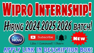 Wipro Internship 2024 Hiring Freshers of 2024 2025 amp 2026 Batch Apply Now Online [upl. by Blen]