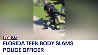 Florida high school student accused of body slamming police officer during fight [upl. by Lewellen]