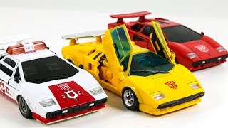 Transformers Masterpiece Sunstreker Sideswipe Red Alert Lamborghihi Countach Vehicle Car Robot Toys [upl. by Christianson]