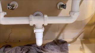 Replacing Kitchen Sink PVC Pipes Washers P Trap center joints and arms w Dishwasher Attachment [upl. by Saw]