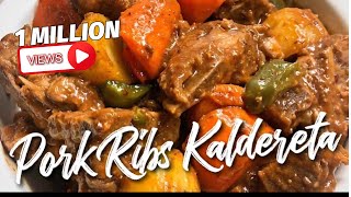 Pork Ribs Caldereta  Kalderetang Baboy Ribs [upl. by Alial]