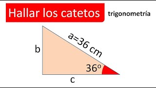 HALLAR LOS CATETOS CONOCEMOS LA HIPOTENUSA Y UN ÁNGULO Trigonometría [upl. by Savadove]