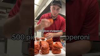 500 PEPPERONIS IN A PIZZA pizza youtubeshorts food youtube trending cooking [upl. by Karlik]