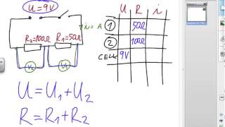 Sériové zapojení rezistorů  výpočet ohmův zákon [upl. by Eekaz]