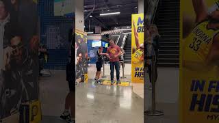 The Hanger Game Pt 2 Fans Attempt to Land Hanger on Rack to Win Jersey  Indiana Pacers [upl. by Haile378]