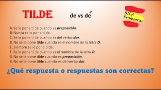 BICAProfesora Spanish Writing TILDE de vs dé [upl. by Ahtibbat]