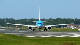 KLM ► Boeing 737800 ► Landing  Takeoff ✈ Groningen Airport Eelde [upl. by Skurnik]