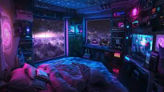 Across the Galaxy  DayGlo Space Ship Bedroom with Blue Noise  Deep Sleep Space Sounds  10 hours [upl. by Carlina]