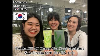 FARMSTAY GREEN TEA SEED MOISTURE SUN CREAM SPF 50 PA [upl. by Schuman]