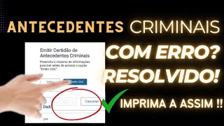 NÃO CONSIGO TIRAR O ANTECEDENTES CRIMINAIS 2024 DA ERRO  FAÇA ISSO QUE VAI CONSEGUIR [upl. by Euh587]