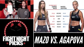 UFC Fight Night Sabina Mazo vs Mariya Agapova Prediction [upl. by Ayle776]