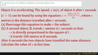 A Collection of Maths Problem Solving Questions 544 Algebra  Direct Proportion [upl. by Paluas]