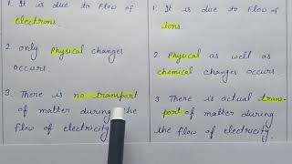 difference between electronicMetallic conductors and electrolytic conductors [upl. by Werdnael]