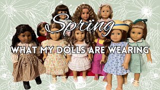 AGFashionWeek Dressing my Dolls in Spring Outfiits amp What my American Girl Dolls are Wearing [upl. by Atterrol]