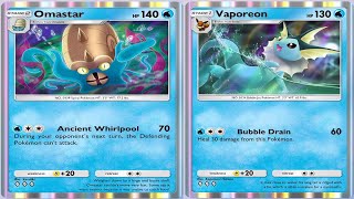 THIS IS WHY A VAPOREON OMASTAR DECK IS THE BEST  Pokemon TCG Pocket [upl. by Ellyn]