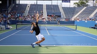 Grigor Dimitrov Practice US Open 2014 22 [upl. by Brackett581]