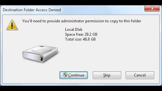 Como fornecer permissão de administrador para copiar para a pasta [upl. by Marras542]