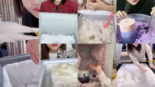 ASMR FLAVORED FREEZER FROST ICE EATING  SOFT ICE   FREEZER FROST ICE   FLAVORED ICE [upl. by Sudnac281]