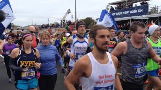 Start of the 2015 NYC Marathon on the Verrazano Narrows Bridge [upl. by Ahsilek]