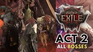 All Bosses  Act 2 Monk Gameplay  Path of Exile 2 [upl. by Ahsinelg]