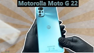 Motorolla MOTO G 22  Iceberg Blue Unboxing 4K [upl. by Ellenrad]