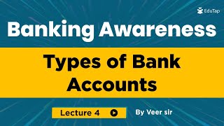 Types of Bank Accounts  Banking Awareness for all Banking Examinations [upl. by Winslow]