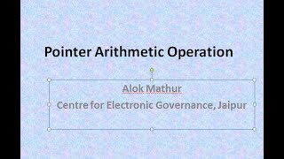 Pointer Arithmetic Operation [upl. by Eimmij]